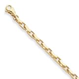 14k Gold 4.5mm Hand-polished Fancy Link Chain
