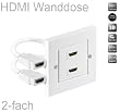 Ligawo HDMI Wanddose 2-fach - HDMI Dose f�r Kabelkanal Installation Einbau - unterst�tzt 2160p 3D ARC HEC HEAC Ethernet - intelligentes Einbausystem