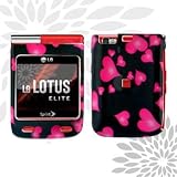 LG Lotus Elite LX610 Cell Phone Raining Hearts Design Protective Case Facep ....