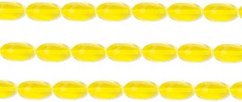 Czech Oval Twist Pressed Glass Beads. Preciosa Yellow 12.5x8.5mm 16 Inch Strand