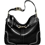 AUTHENTIC COACH HAMPTONS BLACK LEATHER LARGE HOBO 12460
