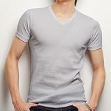 (グンゼ)GUNZE BODY WILD VネックTシャツ 【フライス 綿100%】 BWB015A グレーモク L