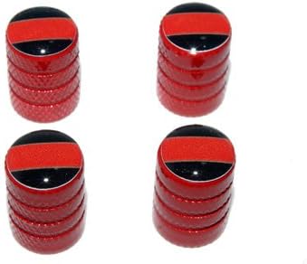 Thin Red Line - Firemen Tire Rim Valve Stem Caps - Red