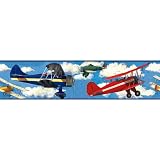 RoomMates RMK1196BCS Vintage Planes Peel & Stick Border