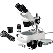 AmScope 20x-40x-80x Digital Binocular Stereo Microscope with Two Lights + Digital USB Camera
