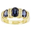14K Yellow Gold Sapphire and Diamond Ring