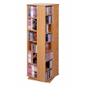 Leslie Dame CD, DVD, VHS Revolving Storage Rack CD-640 Oak