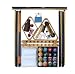 Billiard Pool Table Accessory Kit W/ Marble Swirl Style Balls Oak Finish Billiard Pool Table Accessory Kit W/ Marble Swirl Style Balls Oak Finish