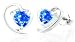 Heart Cut Swiss Blue Topaz Earrings Sterling Silver
