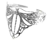 Large Sterling Silver Filigree DRAGONFLY CUFF Bracelet