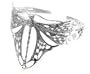 Large Sterling Silver Filigree DRAGONFLY CUFF Bracelet