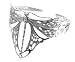 Jewelry : Large Sterling Silver Filigree DRAGONFLY CUFF Bracelet