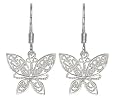 Sterling Silver Butterfly Dangle Earrings
