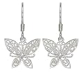 Sterling Silver Butterfly Dangle Earrings