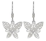  : Sterling Silver Butterfly Dangle Earrings