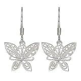 Sterling Silver Butterfly Dangle Earrings