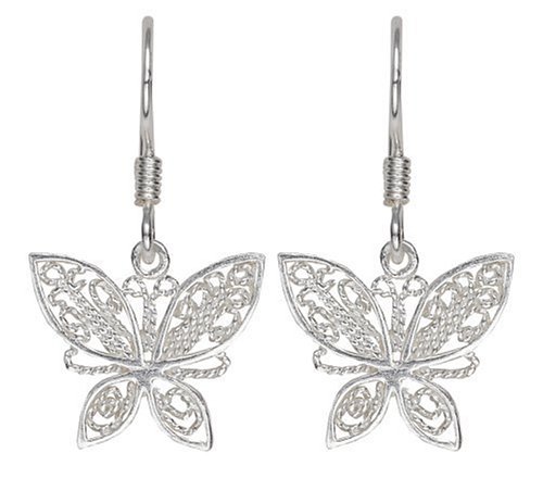 Sterling Silver Butterfly Dangle Earrings