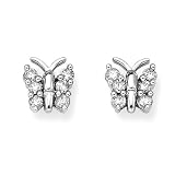 14K White Gold 1/4 ct. Diamond Butterfly Earrings