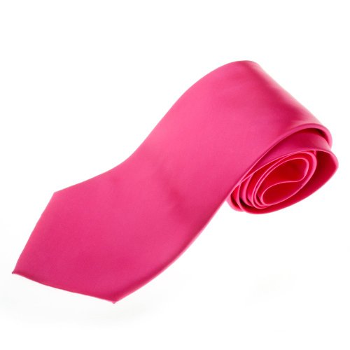 TopTie Mens Necktie Fuchsia Pink Neck Ties, Breast Cancer Awareness