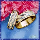14K Men's Yellow & White Gold Crest Wedding Band