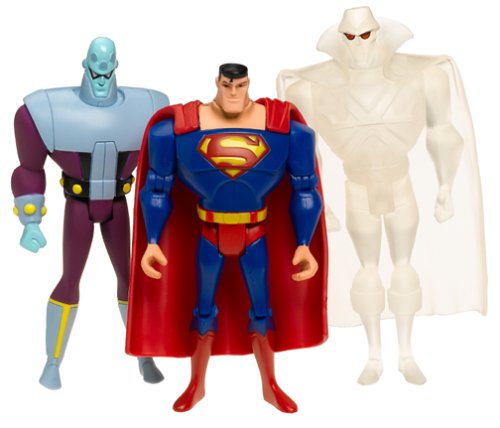  Justice League Unlimited 3-Pack: Clear Martian Manhunter, Brainiac and Superman