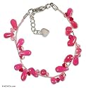 Quartzite bracelet, 'Cherry Blossom Dew'