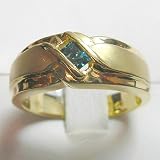 14K Blue Diamond Man's Ring