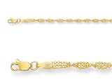 10 Inches Ankle Bracelet in 14k Yellow Gold LIFETIME WARRANTY