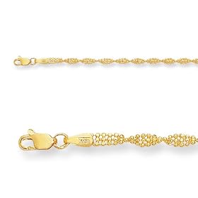 10 Inches Ankle Bracelet in 14k Yellow Gold LIFETIME WARRANTY by Finejewelers