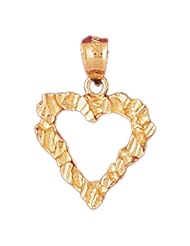 Dazzlers Solid 14k Gold Heart Charm Pendant Available in three colors from jewelsberry (weights: 2.0 grams only)