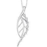 Hollywood Enchantment: Sterling Silver Celebrity style Leaf Motif Classic Journey Inspired Design with CZ Diamonds