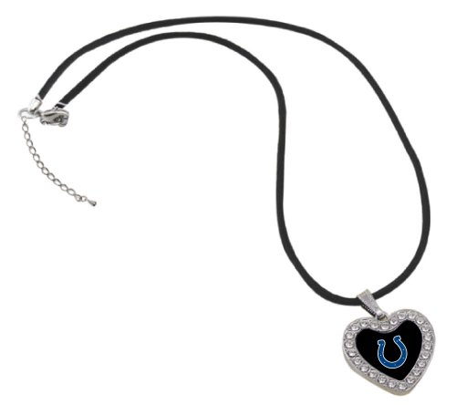 NFL Indianapolis Colts Reversible Crystal Heart Pendant with Silk Cord