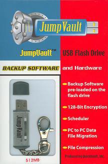 JumpVault Backup Software with 512M USB Flash Drive