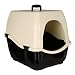 Bill' Cat Litter Tray Toilet With Hood - Black/Cream
