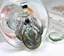 Stunning Top Blue-Green Fire Labradorite, Dazzling Deep Violet African Amethyst Designer Sterling Silver Leaves Pendant