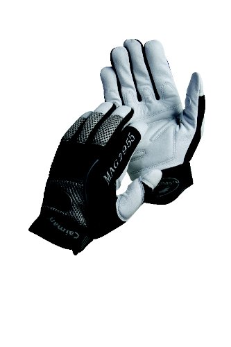 Caiman 2955-6 Extra Large Goat Grain Leather Multi Activity Glove, Pearl and Black