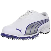 PUMA Men's Spark Sport Golf Shoe,White/Puma Silver/Surf The Web,11 M US
