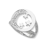 The Moon and the Stars Ring in Sterling Silver