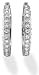Sterling Silver CZ Front and Outside 1-1/8" Hoop Earrings