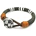 KONOV Mens Womens Leather Rope Cord Bracelet, Unisex Cuff Bangle, Gray