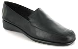 Leather Collection Wilma Ladies Leather Loafer Style Shoes - Black