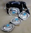 Turquoise and Sterling Silver Tommy Singer Concho Belt, #1244