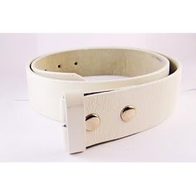 White Leather belt Strap