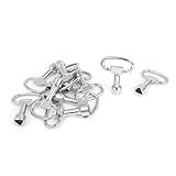 uxcell　トライアングルキー　キーレンチ　T型レンチ　シルバートーン　金属　205g　直立　三角形のパネルロック　１２個入り