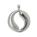 Sterling Silver High Polish and Brushed Satin Sandblast Yin Yang Swirl Open Pendant