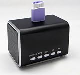 Ricco MD05 MINI DSP 2.0 canaux en aluminium Portable Mobile Voyage Haut parleur Enceinte Métallique BATTERIE INTÉGRÉE et Clé USB et carte MicroSD 16Go CARD READER jusqu'à Compatible avec tout 3.5mm audio Line-in téléphones appareil mobile iPhone 3G lecteurs MP3 iPod Nano 4 iPad Touch Classic 3G G5 G4 G3 (1x Noir)