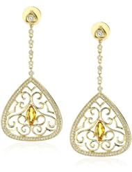 Katie Decker "Tudor" 18k Yellow Sapphire and Diamond Anne Earrings