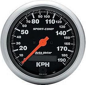 Autometer (3987-M) Sport Comp In Dash Metric Speedometers - 190 Kph, 3 3/8