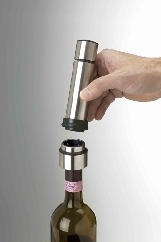 AdHoc Wein Vacuum-System AIRPULL, 1 Stck. Vacuum Pumpe und 2 Stck. Flaschenverschluss, Edelstahl, in Geschenkverpackung