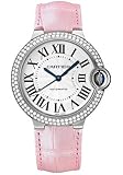 Cartier Ballon Bleu Women's Watch Automatic 18K White Gold Silver Dial Diamond Bezel WE900651